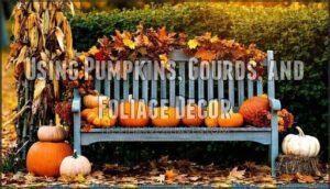 using pumpkins, gourds, and foliage decor