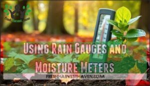 using rain gauges and moisture meters