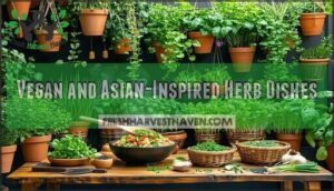 vegan and asian-inspired herb dishes