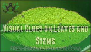 visual clues on leaves and stems