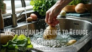 washing and peeling to reduce pesticides