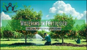watering in fertilizer