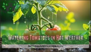 watering tomatoes in hot weather