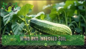 wind and infected soil