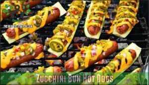zucchini bun hot dogs
