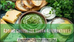 adding cheese (or vegan alternatives)