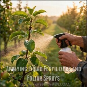 applying liquid fertilizers and foliar sprays