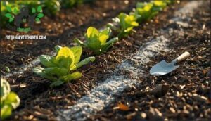 applying mulch and diatomaceous earth