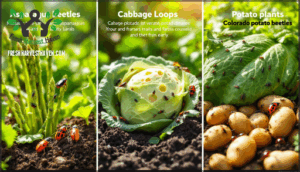 asparagus beetle, cabbage worm, potato beetle