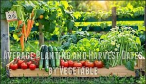 average planting and harvest dates by vegetable