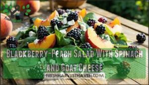 blackberry-peach salad with spinach and goat cheese