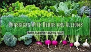 brassicas with herbs and alliums