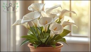 calla lilies: elegant container choice