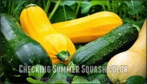 checking summer squash color
