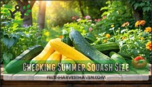 checking summer squash size