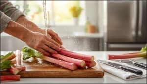 cleaning rhubarb cleaning rhubarb