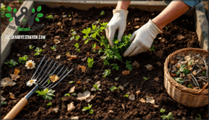 clearing debris and removing weeds