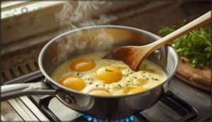 cooking the eggs gently