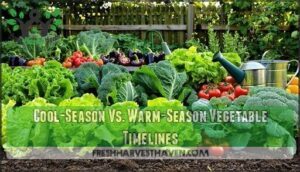 cool-season vs. warm-season vegetable timelines