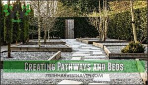 creating pathways and beds