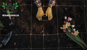 digging holes and marking patterns