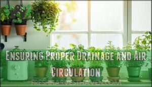 ensuring proper drainage and air circulation