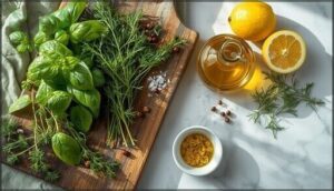 essential ingredients for herb vinaigrette