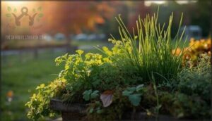 fall herbs (cilantro, parsley, chives, sage, thyme, dill, fennel)