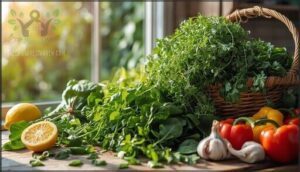 flavorful dishes with leafy greens