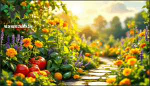 flower and herb partners for fruit crops