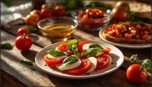 fresh tomato salads and bruschetta