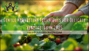 gentle harvesting techniques for delicate vegetables