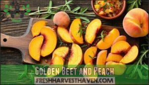golden beet and peach