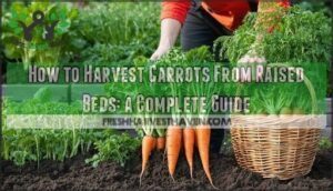 harvesting carrots from raised beds