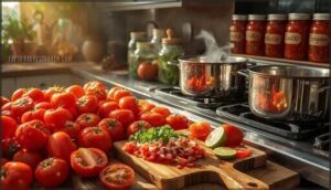 homemade tomato salsa and sauces
