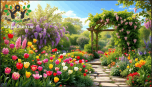 incorporating bulbs, shrubs, and vines