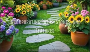 incorporating paths, stones, and features