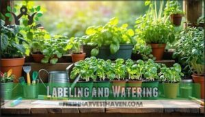 labeling and watering labeling and watering