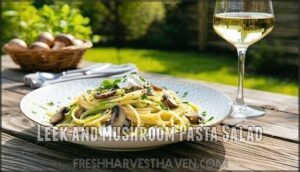 leek and mushroom pasta salad