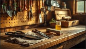 maintaining and storing harvesting tools