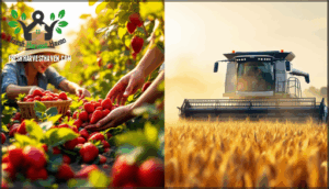 manual vs. mechanical harvesting methods