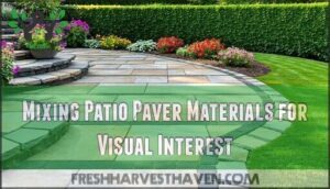 mixing patio paver materials for visual interest