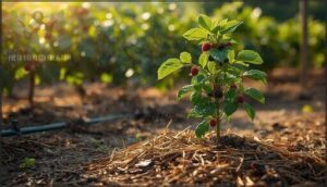 mulching and initial watering techniques