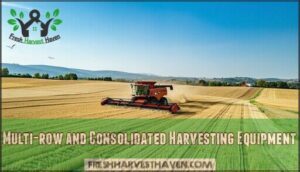 multi-row and consolidated harvesting equipment