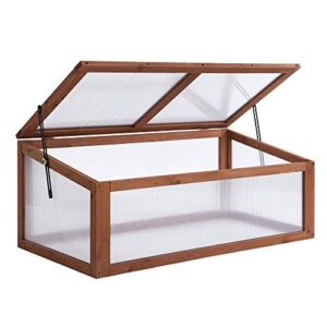 Outsunny Wooden Cold Frame Greenhouse, B09MSYS9FZ