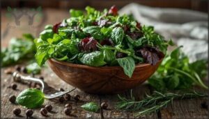 peppery greens (arugula, spinach, spring mix)
