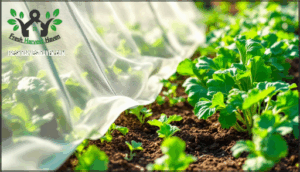 physical barriers like garden mesh