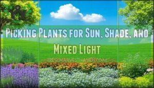 picking plants for sun, shade, and mixed light