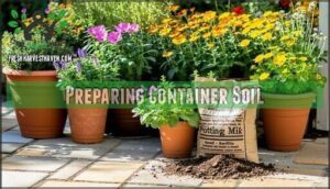 preparing container soil