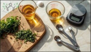 prepping and measuring ingredients